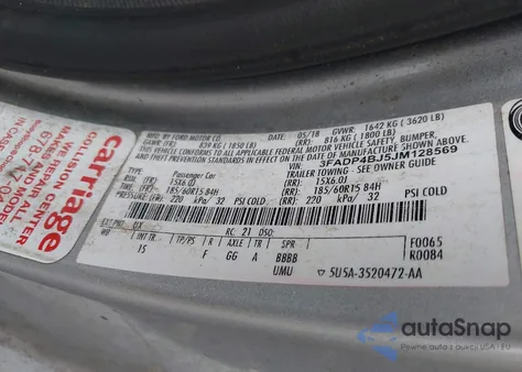 2018 Ford Fiesta Se z USA, uszkodzony, nr VIN 3FADP4BJ5JM128569